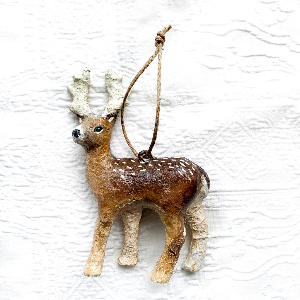 Reindeer Deer hand painted medium Decor Christmas Ornament