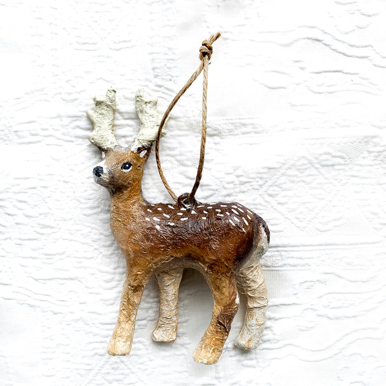 Reindeer Deer hand painted medium Decor Christmas Ornament