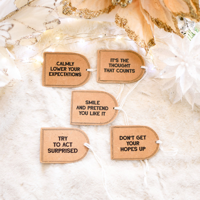 Sassy Reusable Wooden Christmas Tag Set