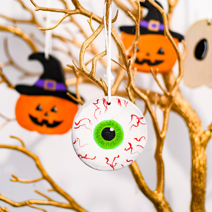 Spooky Wooden Ornament Set