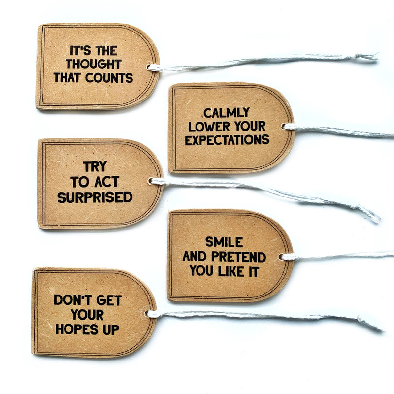 Sassy Reusable Wooden Christmas Tag Set