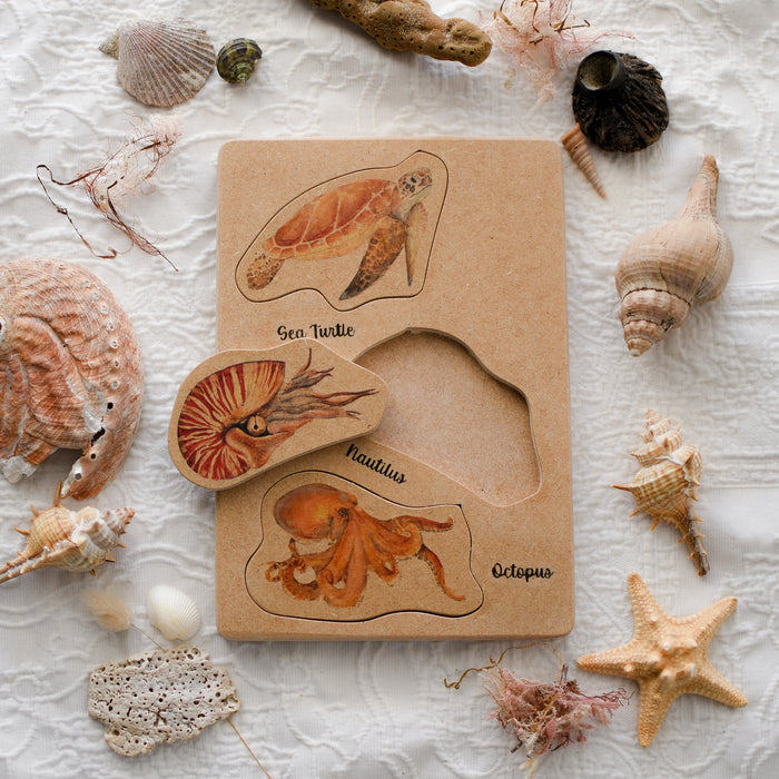 Sea Life Species Wooden Jigsaw Puzzle