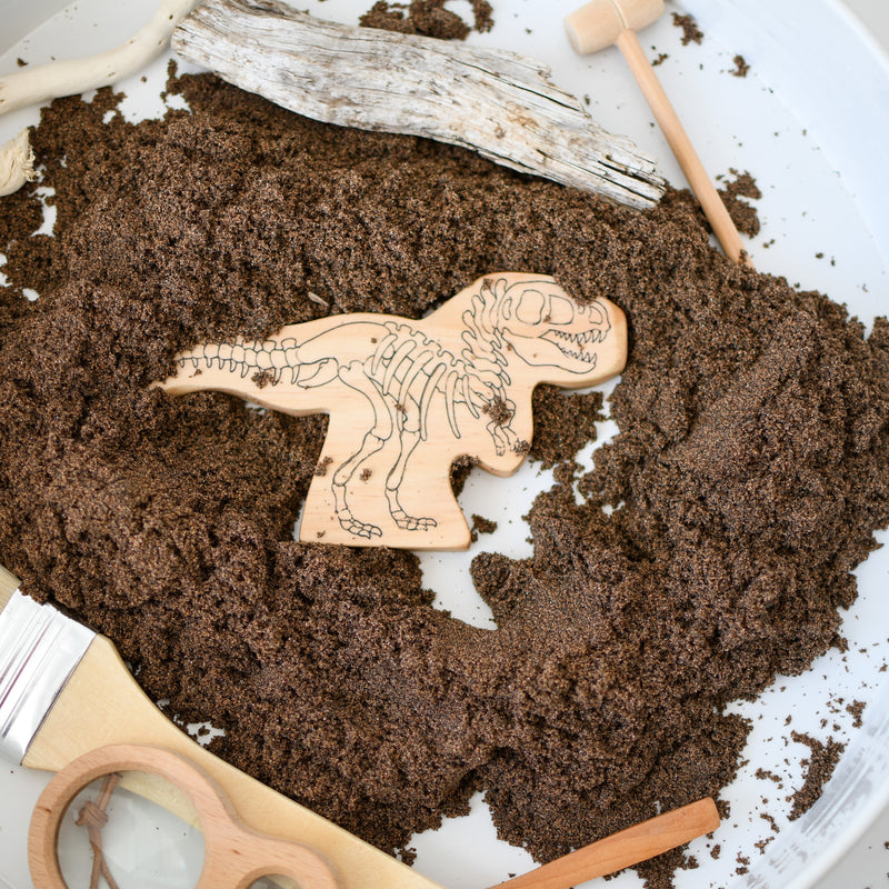 T-Rex Dinosaur Fossil Watercolour Wooden Jigsaw Puzzle