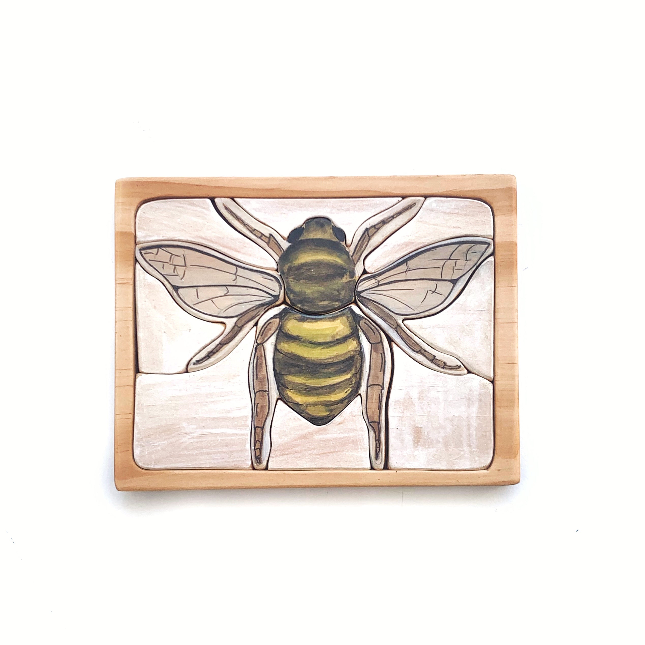Bumble Bee Watercolour Wooden Jigsaw Puzzle