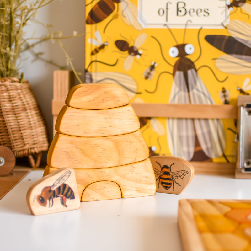 *LAST SET*   Beehive Puzzle and Bees Wooden Learning Set