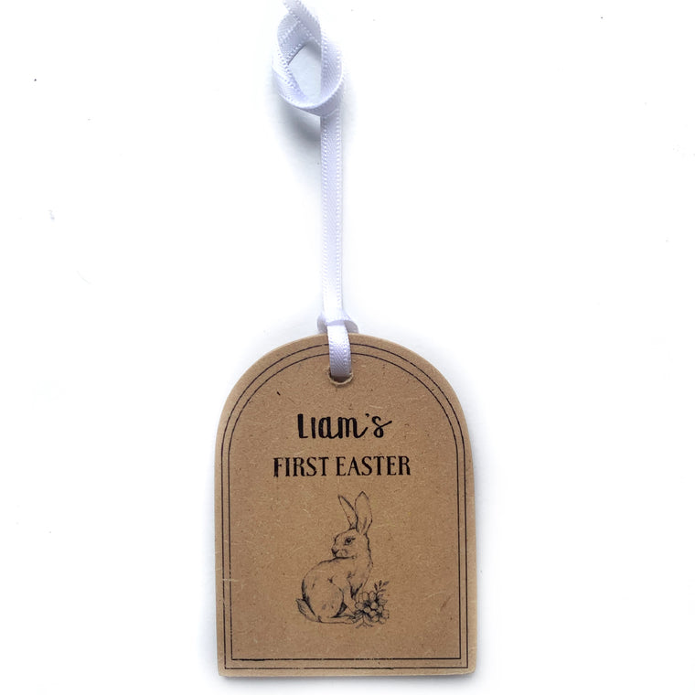 My First Easter Wooden Tag Custom Name