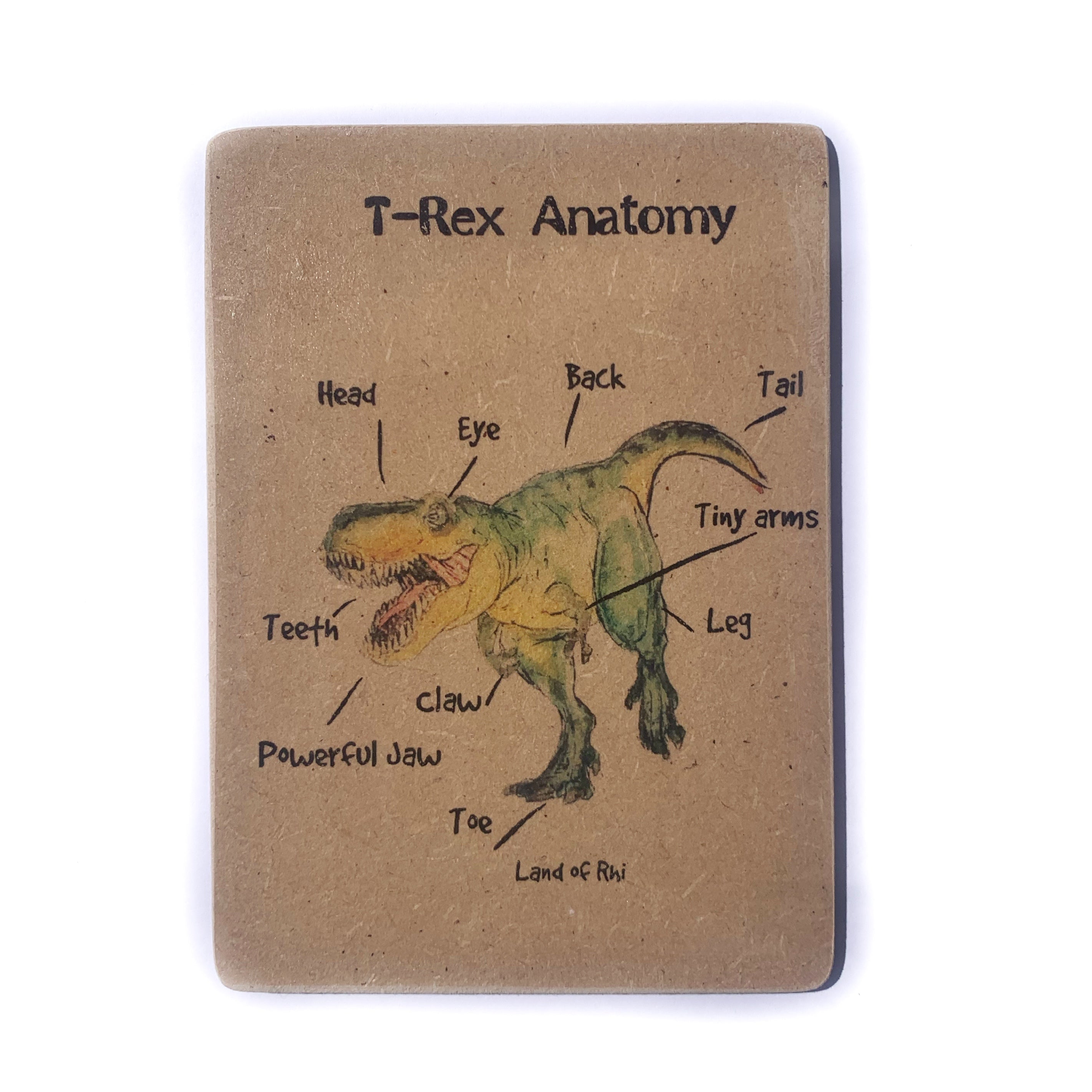 T-Rex. Dinosaur Anatomy Wooden Nature Learning Flash Card
