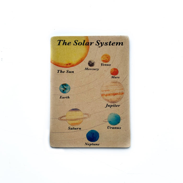 Solar System Planets illustrated Wooden Learning Flash Card