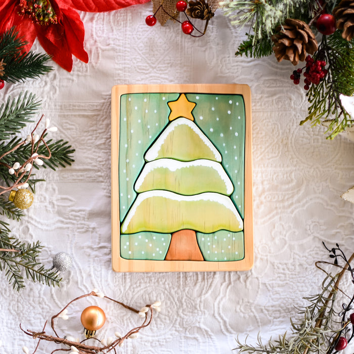 Christmas Tree Wooden Block Jigsaw Puzzle
